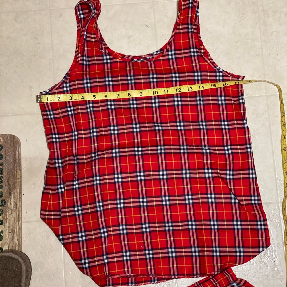 Burberry Red Nova Check 💯% Cotton Pajama Short Set! Like New! Perfect! ❤️❤️ - Picture 5 of 11
